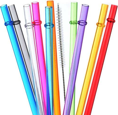 5in rainbow reusable tritan - 10.5in,
